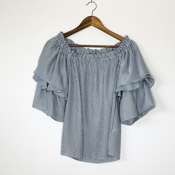 Gianni Bini Tops - Gianni Bini off shoulder striped blouse